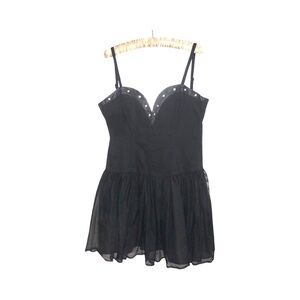 Royal Bones by Daang Goodman Black Grommet Babydoll Mini Dress red tag